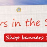 Image of a PVC banner that says "The best banners in the South West - economical outdoor signage from just £20 per m2 - Click here to shop banners