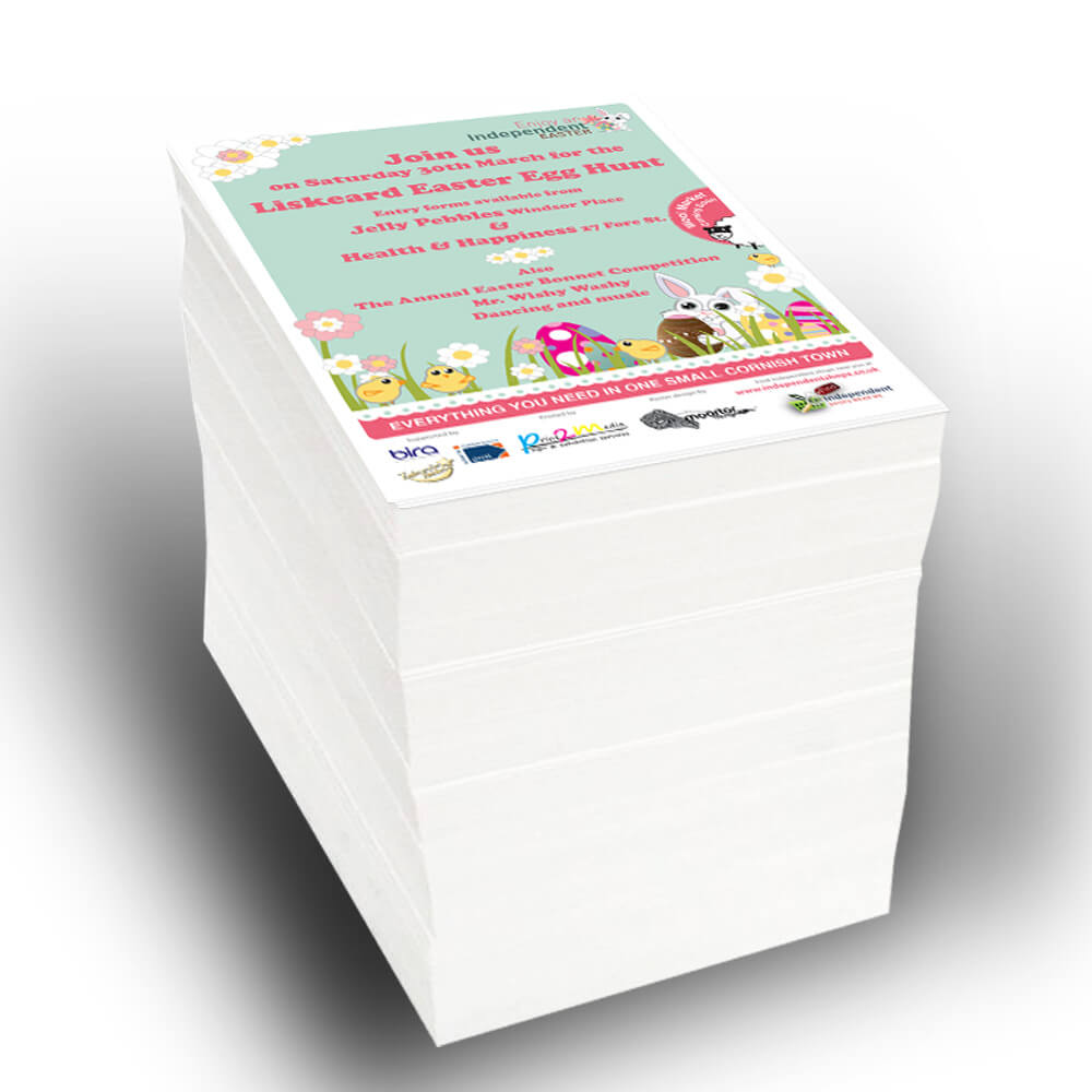 budget flyers 130gsm gloss print 2 media ltd flyer stack
