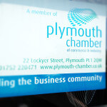 A picture of a clear window sticker produced for Plymouth Chamber of Commerce