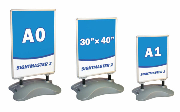 An image showing the sizes available for the sightmaster 2 forecourt sign