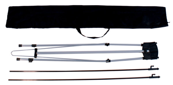 An image showing the X Frame canvas carry bag and the pole components