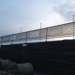 A photo of JCB mesh banners on a clamp at Grassland and Muck