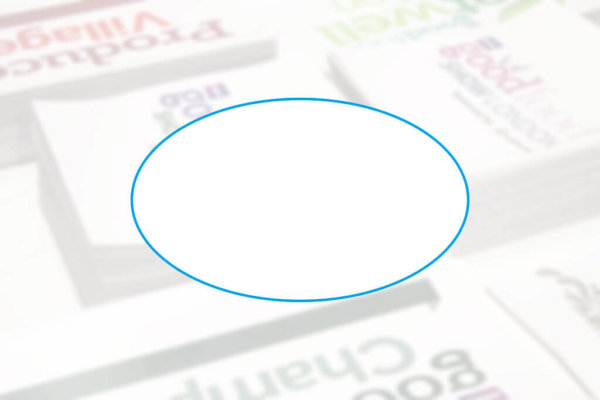 A template for oval stickers