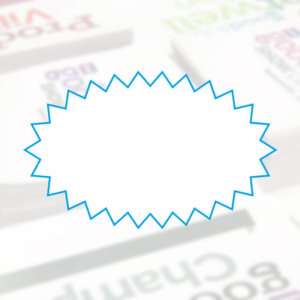 A template of a spiky oval sticker