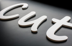 Foamex flat cut letters in white