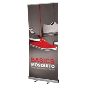 An imaging showing the Mosquito 2m wide roll up banner