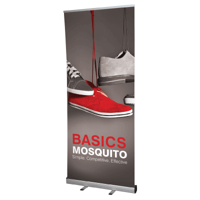 An imaging showing the Mosquito 2m wide roll up banner