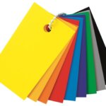 A swatch book of coloured foamex