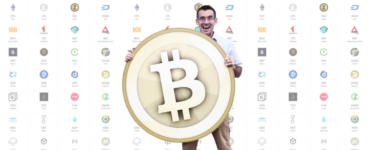 An image of a range of Bitcoin and other cryptocurrency altcoin logos