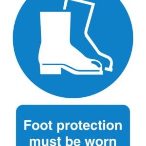 Foot protection must be worn safety sign