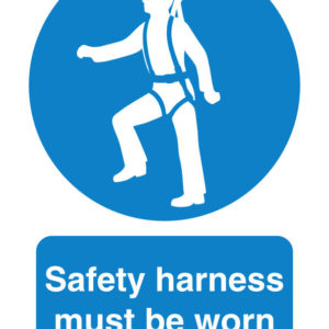 Safety harness safety sign