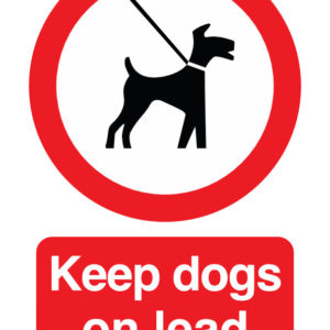 Keep dogs on lead safety sign