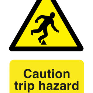 Caution trip hazard