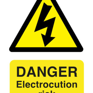Danger electrocution risk safety sign
