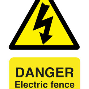 Danger electric fence safety sign