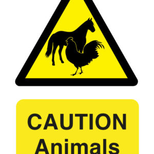 Caution animals safety sign