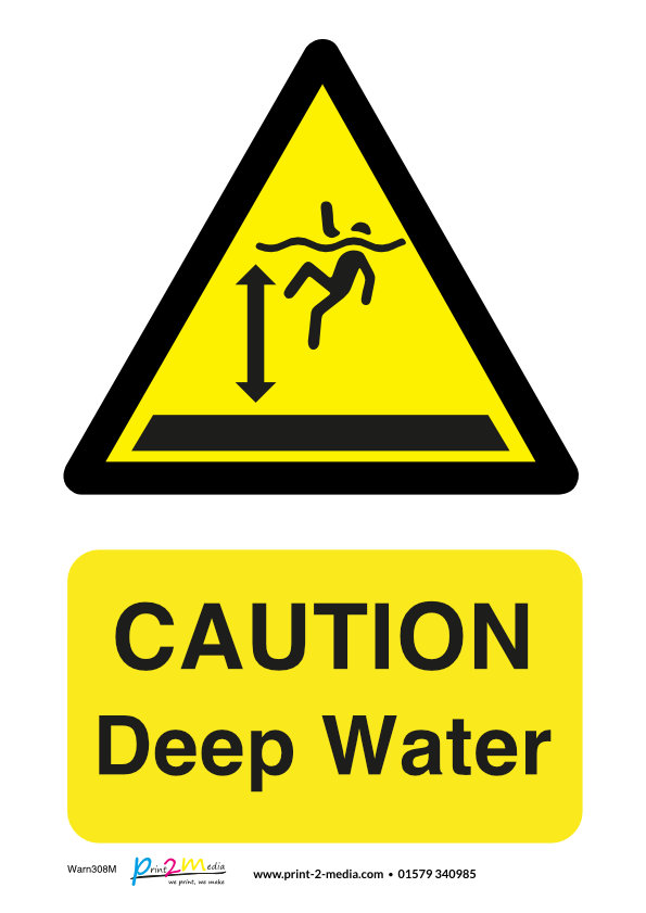 Caution deep water