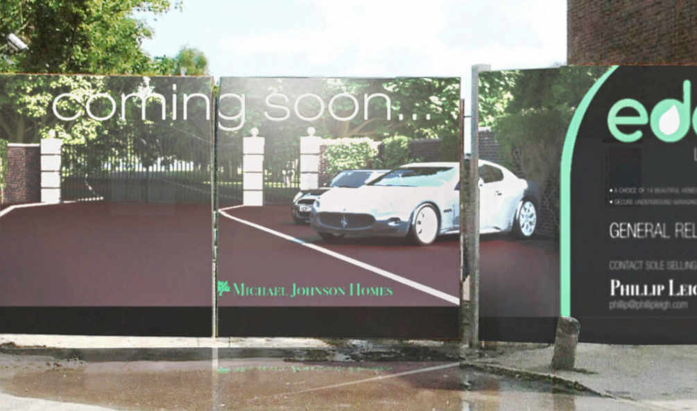 A site hoarding printed by Print 2 Media