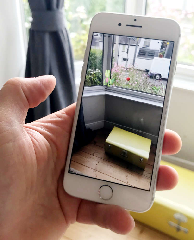 Usign the Pokemon Go augmented reality app
