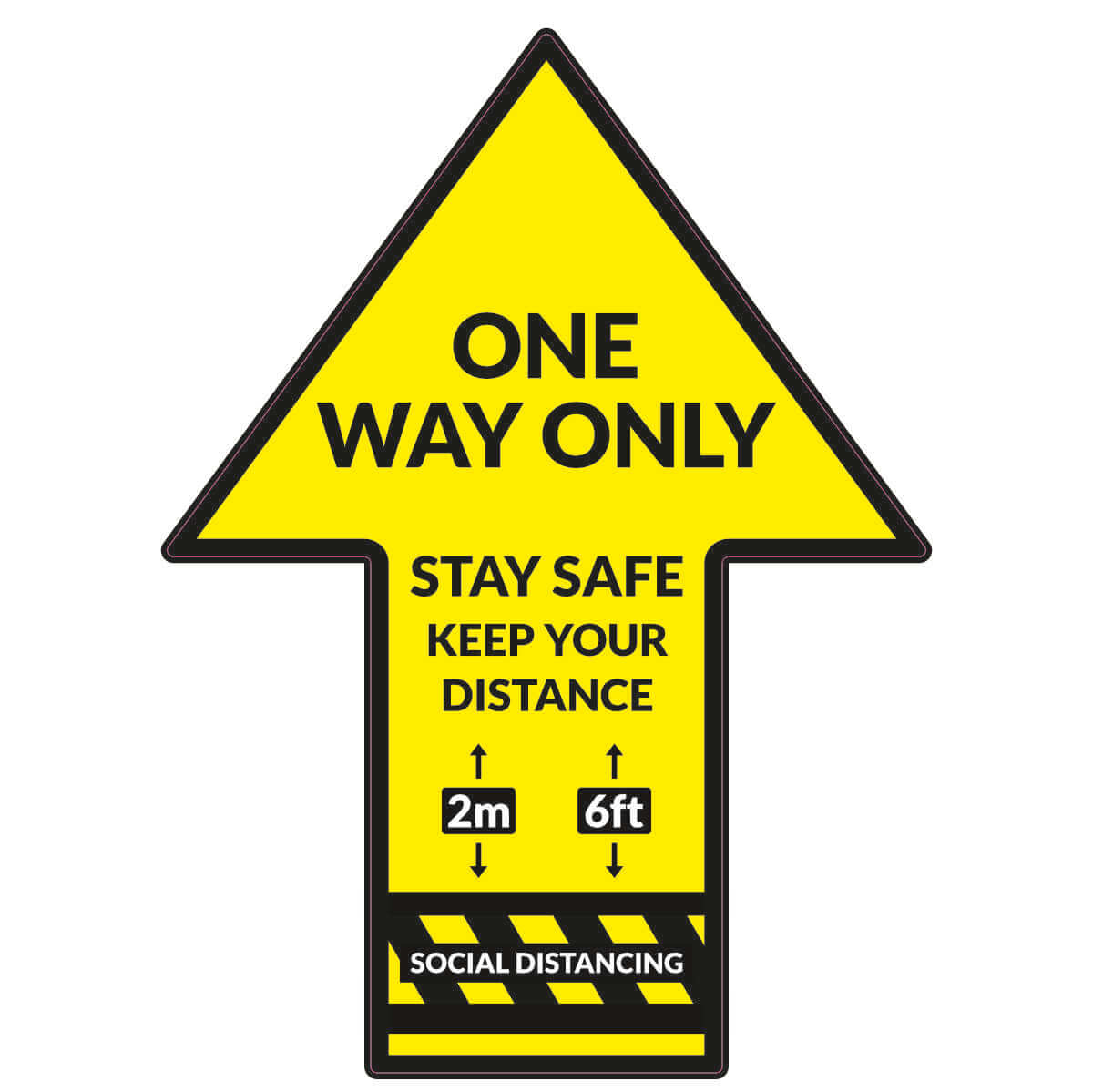 One Way Arrow Floor Vinyl Covid Safety Sign Free Uk Shipping