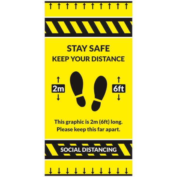 Social Distancing Floor Sticker - 2m (6ft) x 1m (3ft)